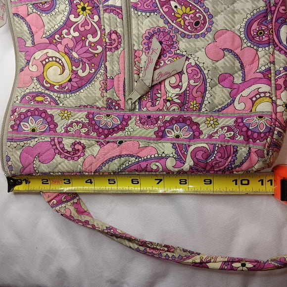 Vera Bradley Pink Floral Quilted Crossbody Purse Plaid Meets Paisley ** Retired - Picture 5 of 7